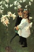 John Singer Sargent Garden Study of the Vickers Children Spain oil painting reproduction